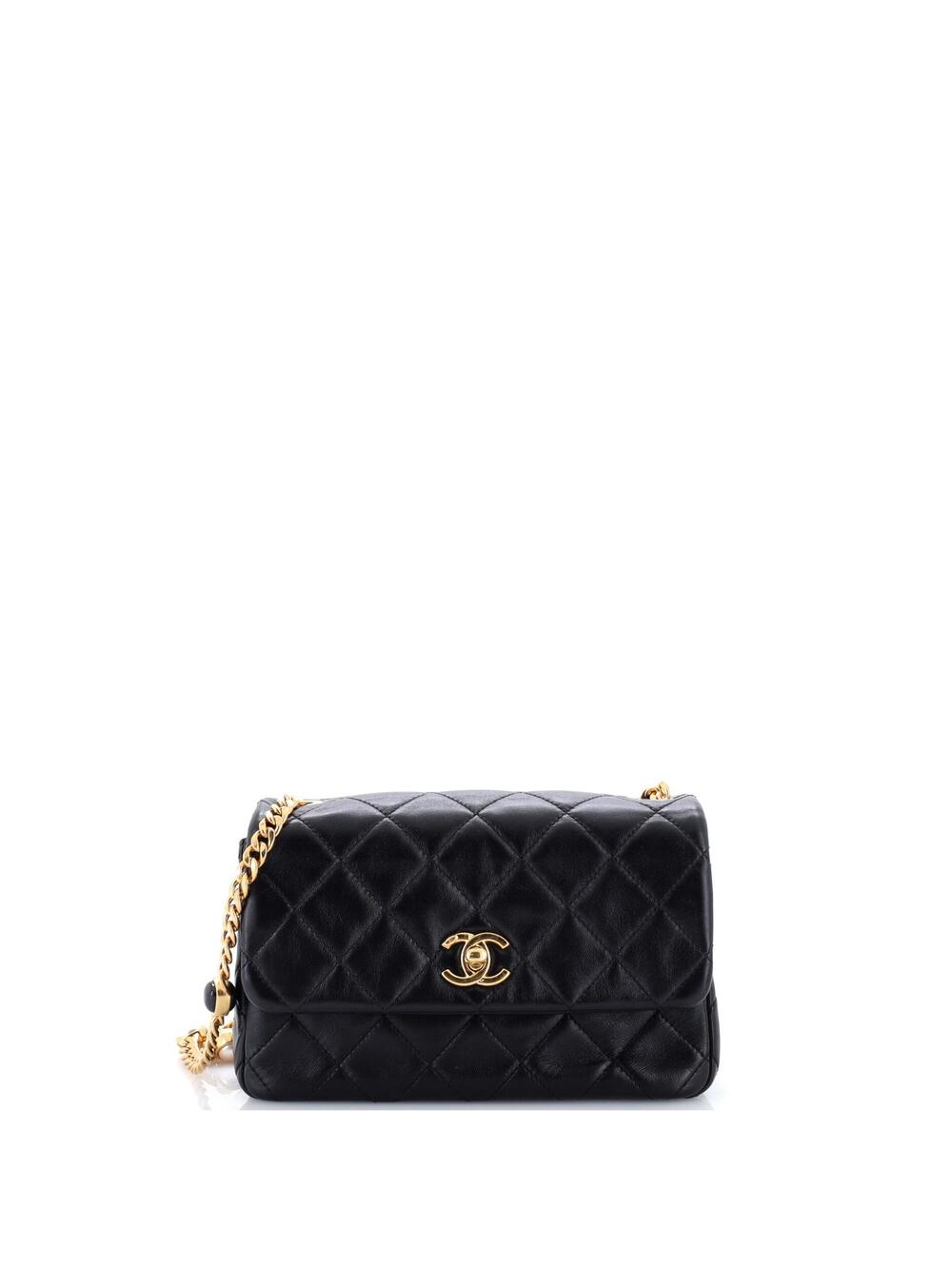Chanel Resin Pearl Chain Flap Bag #371001C47B